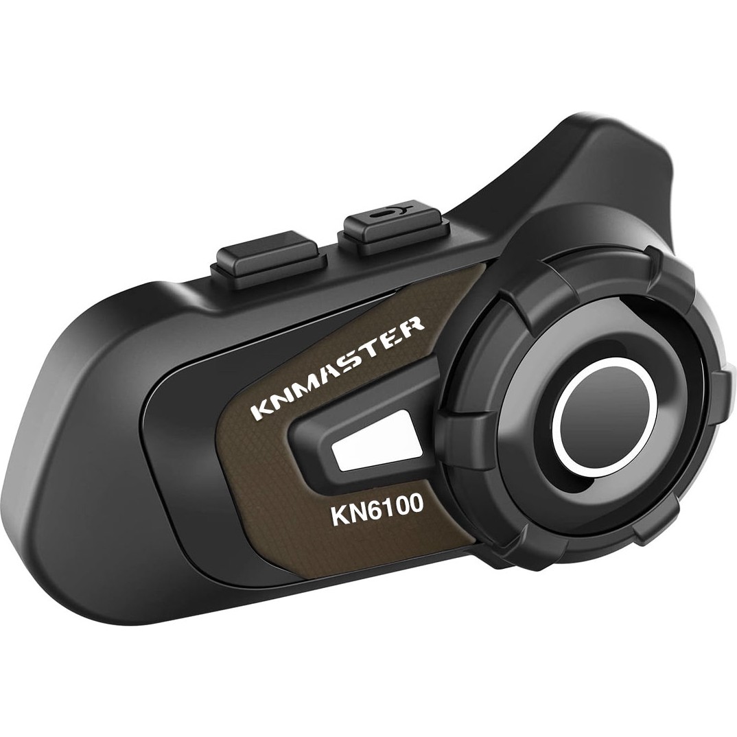 Knmaster KN6100 Motosiklet Kask Interkom Bluetooth Intercom Kulaklık Seti Karbon Gold