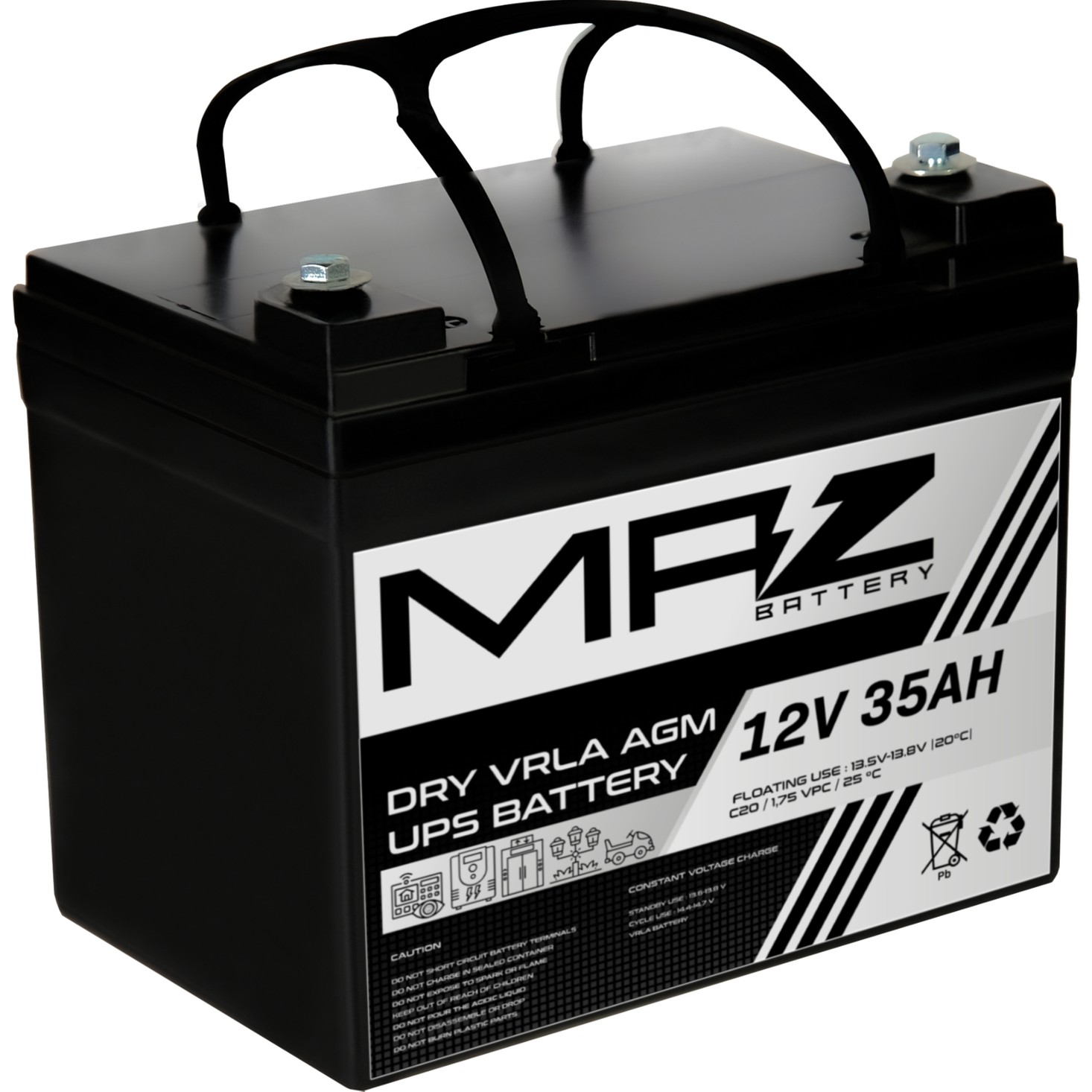 Maz Akü 12 Volt 35 Amper (Ah) Kuru AGM VRLA Akü (Yeni Üretim)
