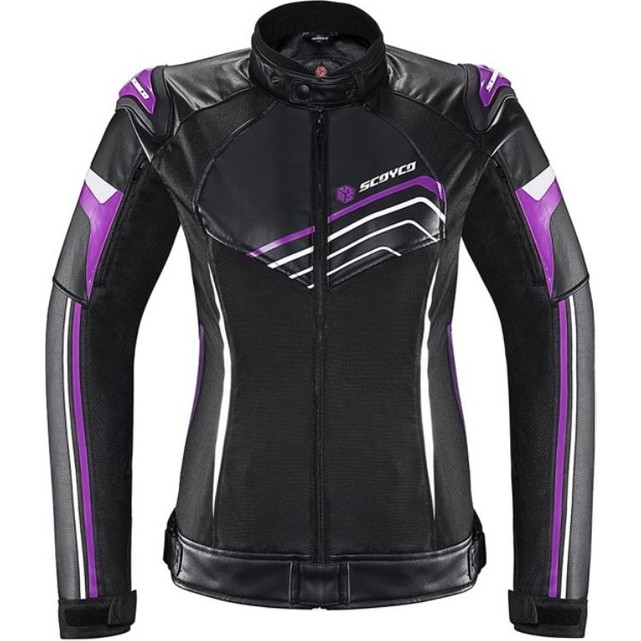 Ebakbak Motosiklet Kadın Montu 4 Mevsim Maxdura 600-D Dayanıklı Kumaş Ve Deri Women Motor Mont Purple